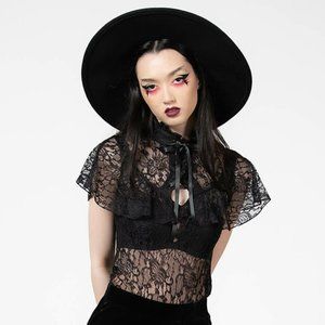 NWT Gothic Killstar Sylvia Lace Keyhole Blouse Top